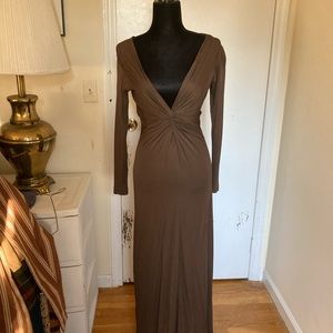 Vintage Georgio Beverly Hills Brown Silk Jersey Full Length evening Gown 6